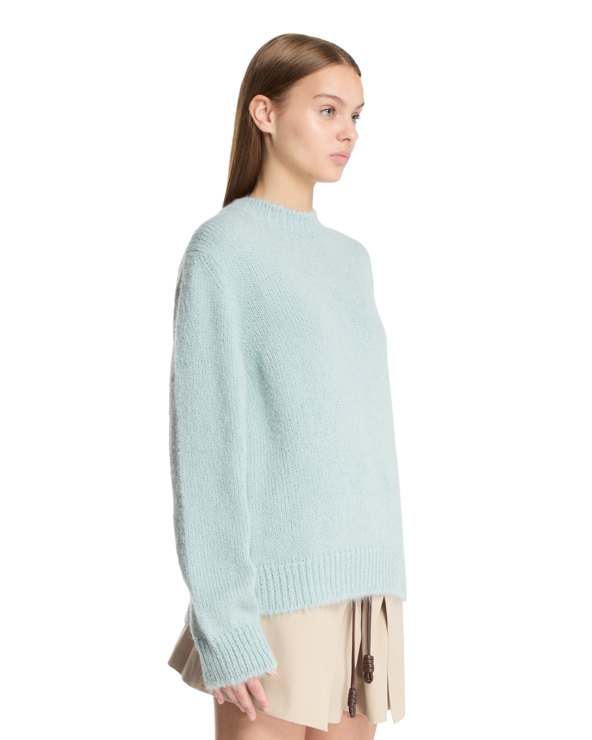 Light Blue Crew Neck Sweater | JIL SANDER - Antonia