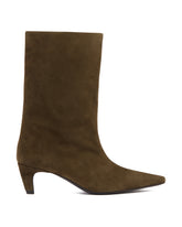 Green Cave Suede Ankle Boots | PDP | Antonia