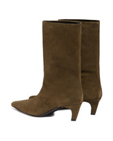 Green Cave Suede Ankle Boots | PDP | Antonia