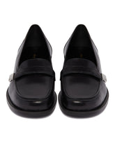 Black Leather Loafers with Logo | PDP | Antonia