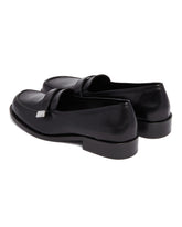 Black Leather Loafers with Logo | PDP | Antonia