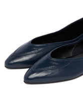 Blue Leather Ballet Flats | PDP | Antonia