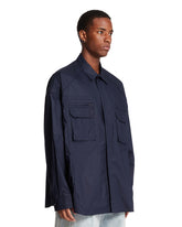 Blue Cotton Overshirt | PDP | Antonia