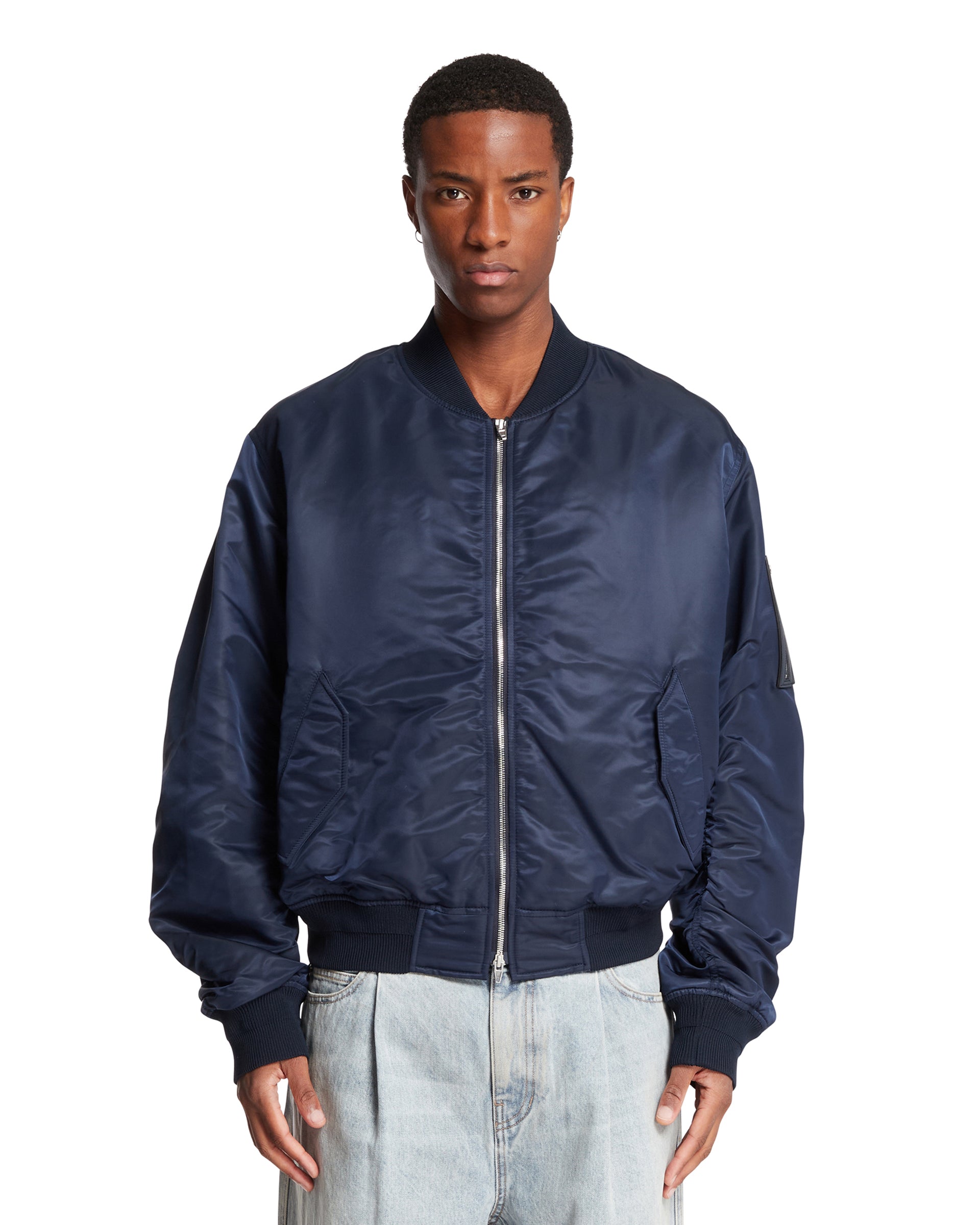 Blue Zip Bomber Jacket | JUUN.J - Antonia