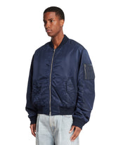 Blue Zip Bomber Jacket | PDP | Antonia