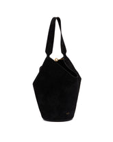 Black Small Lotus Leather Tote | PDP | Antonia