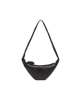 Black Small Croissant Leather Bag | PDP | Antonia