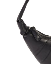 Black Small Croissant Leather Bag | PDP | Antonia