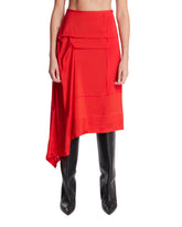 Red Pleated Midi Skirt | PDP | Antonia