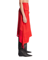 Red Pleated Midi Skirt | PDP | Antonia