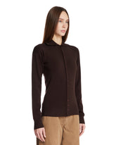 Dark Brown Wool Cardigan | PDP | Antonia