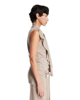 Beige Sleeveless Cardigan | PDP | Antonia