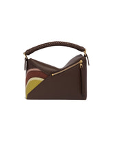Brown Puzzle Edge Landscape Bag | PDP | Antonia