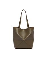 Green Medium Puzzle Fold Tote Bag | PDP | Antonia