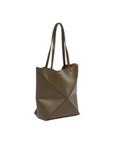 Green Medium Puzzle Fold Tote Bag | PDP | Antonia