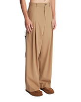 Beige Cotton Wide-Leg Pants | PDP | Antonia