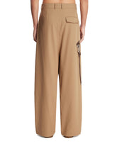 Beige Cotton Wide-Leg Pants | PDP | Antonia