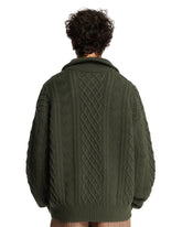Green Wool Zip-Up Sweater | PDP | Antonia