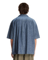 Blue Short-Sleeve Cotton Shirt | PDP | Antonia