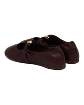 Burgundy Pebble Leather Ballet Flats | PDP | Antonia