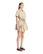 Beige Cotton Short-Sleeve Dress | PDP | Antonia