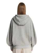 Felpa Con Cappuccio E Zip Grigia | PDP | Antonia