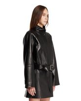 Black Short Leather Trench | PDP | Antonia