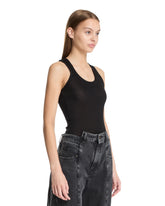 LOEWE Paula's Ibiza Black Anagram Silk Top | PDP | Antonia