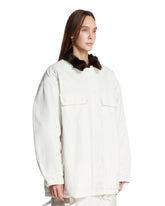 White Denim Jacket with Faux Fur | PDP | Antonia