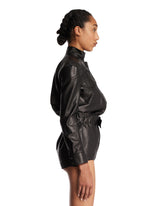 Black Leather Bodysuit | PDP | Antonia