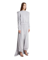 Gray Sweatshirt with Integrated Scarf | PDP | Antonia