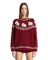 Burgundy Jacquard Wool Sweater - MAGDA BUTRYM WOMEN | PLP | Antonia