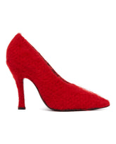 Red Sculptural Frame Pumps | PDP | Antonia