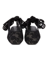 Black Lace-up Lace Ballerinas | PDP | Antonia