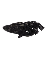 Black Lace-up Lace Ballerinas | PDP | Antonia