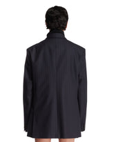 Giacca Gessata In Lana Blu | PDP | Antonia