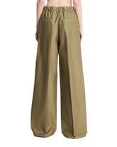 Green Wide-Leg Cotton Pants | PDP | Antonia