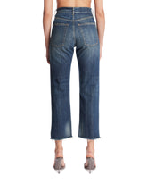 Blue Cotton Cropped Jeans | PDP | Antonia