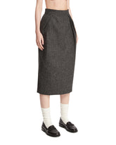Gray Wool Midi Skirt | PDP | Antonia