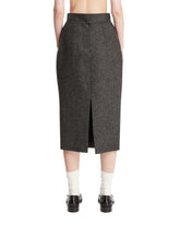 Gray Wool Midi Skirt | PDP | Antonia