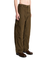 Green Jeans with Reinforced Panels | PDP | Antonia