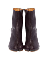 Plum Leather Tabi Ankle Boots | PDP | Antonia