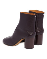 Plum Leather Tabi Ankle Boots | PDP | Antonia