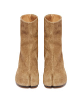 Beige Suede Tabi Ankle Boots | PDP | Antonia