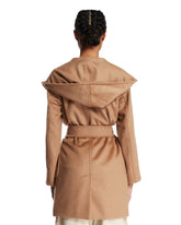 Beige Camel Wrap Coat | PDP | Antonia