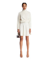 White Cotton and Viscose Crepe Mini Skirt - Women's skirts | PLP | Antonia