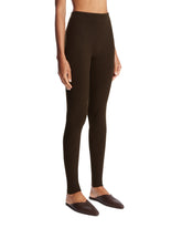 Brown Wool and Cashmere Yarn Leggings | PDP | Antonia