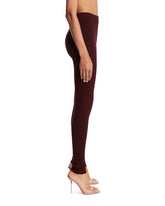 Burgundy Wool and Cashmere Yarn Leggings | PDP | Antonia