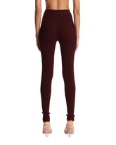 Burgundy Wool and Cashmere Yarn Leggings | PDP | Antonia