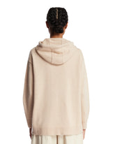 Beige Wool and Cashmere Hoodie | PDP | Antonia